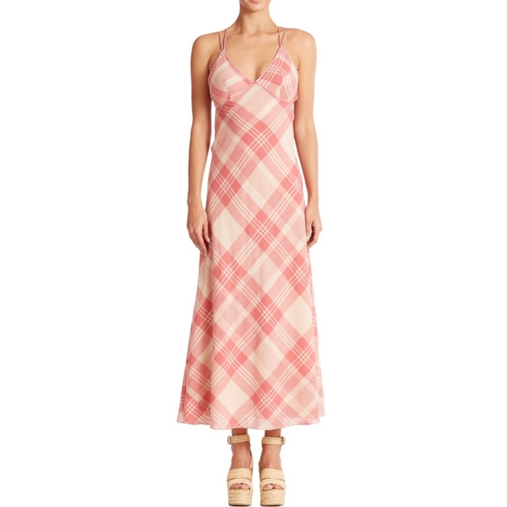 Ralph Lauren Pink Checkered Maxi Dress NWT - Picture 4 of 11